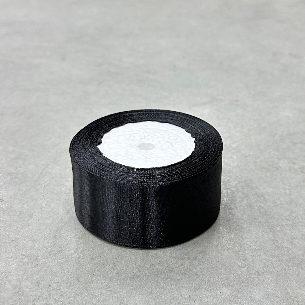 Лента атласная 4 см "Черная"